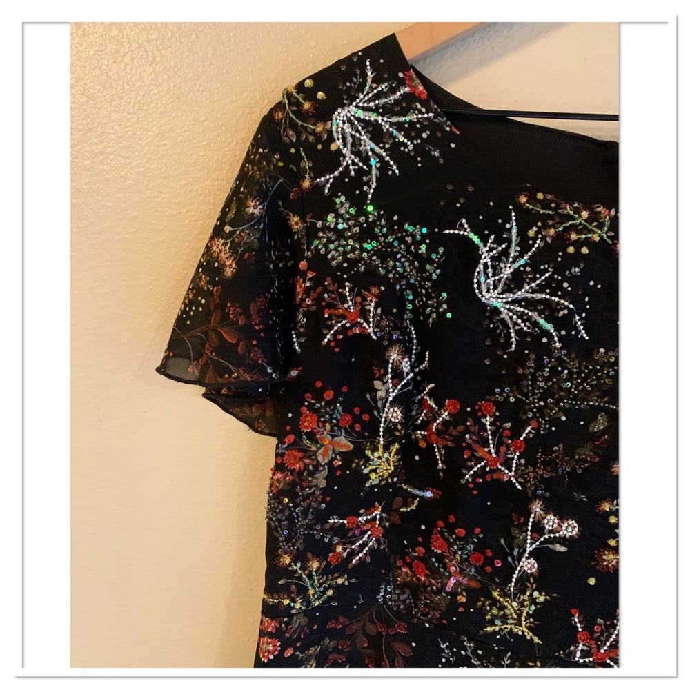 ModCloth Embellished To Perfection Sequin A Line Midi Dress Black Red Size XL - Picture 4 of 12
